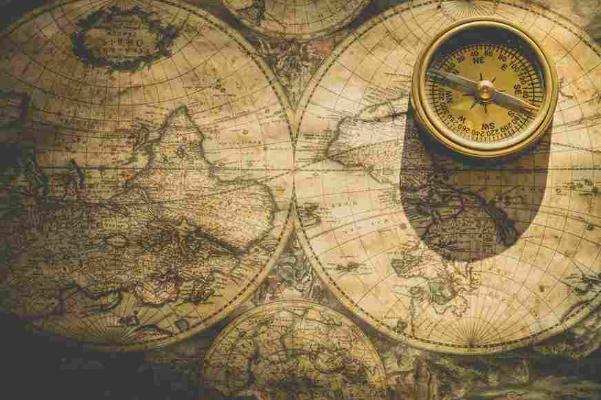 Antique world map and compass — Hillsborough Notary Apostille services