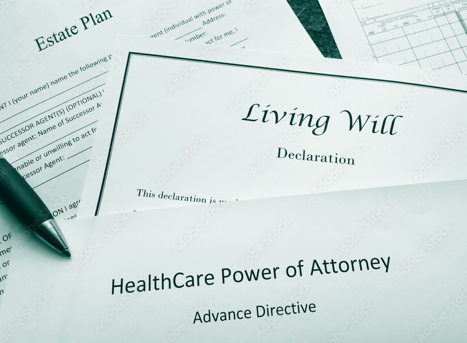 Notary reviewing estate planning and trust documents before notarization